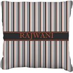 Gray Stripes Faux-Linen Throw Pillow 26" (Personalized)