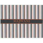 Gray Stripes Woven Fabric Placemat - Twill w/ Name or Text