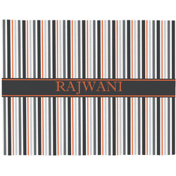 Gray Stripes Woven Fabric Placemat - Twill w/ Name or Text