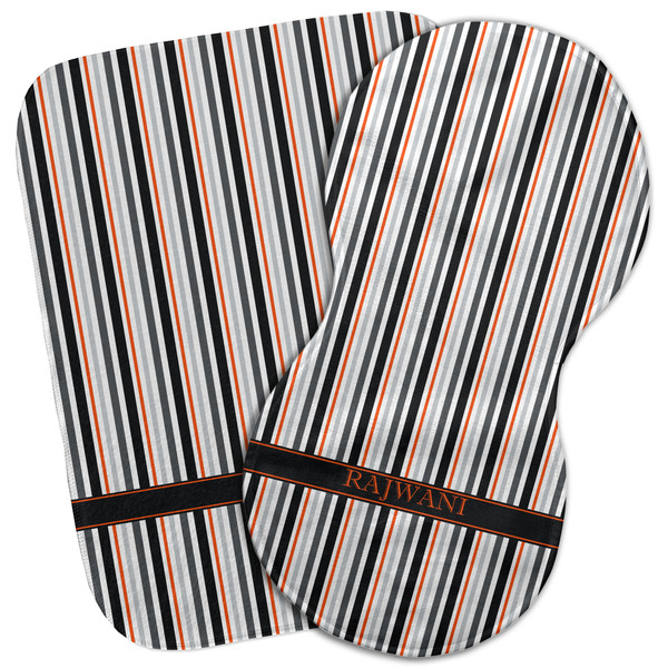 Custom Gray Stripes Burp Cloth (Personalized)