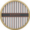 Gray Stripes Cabinet Knob - Gold - Front