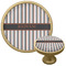 Gray Stripes Cabinet Knob - Gold (Personalized)