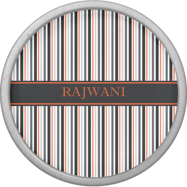 Gray Stripes Cabinet Knob - Nickel - Front