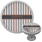 Gray Stripes Cabinet Knob (Silver) (Personalized)