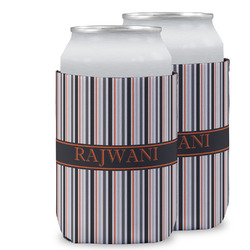 Gray Stripes Can Cooler (12 oz) w/ Name or Text