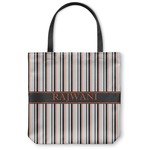 Gray Stripes Canvas Tote Bag - Small - 13"x13" (Personalized)