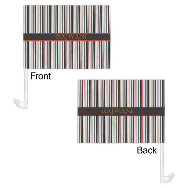 Gray Stripes Car Flag - 11" x 8" - Front & Back View