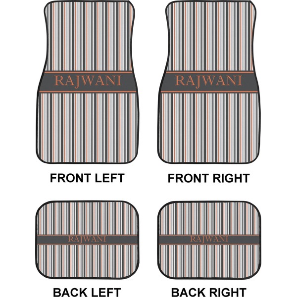 Gray Stripes Car Floor Mats Set (2F + 2B)
