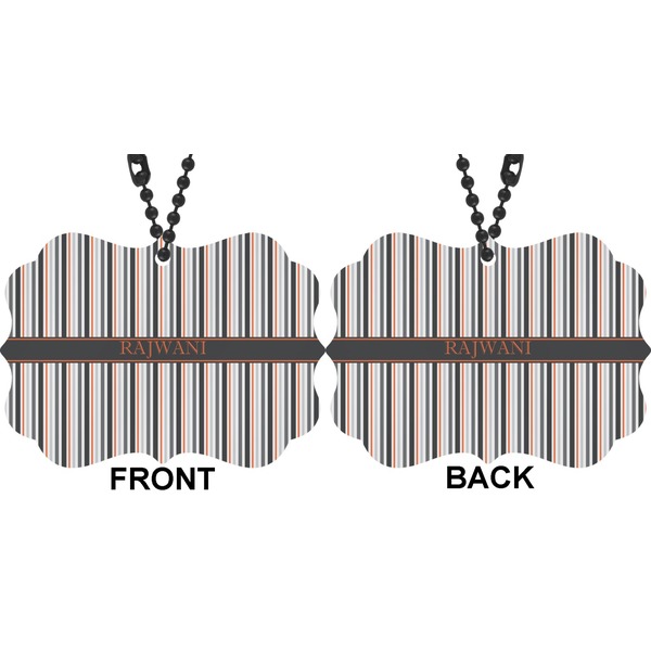 Gray Stripes Car Ornament (Approval)