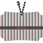Gray Stripes Rear View Mirror Ornament (Personalized)