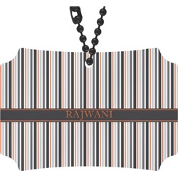 Gray Stripes Rear View Mirror Ornament (Personalized)