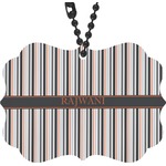 Gray Stripes Rear View Mirror Charm (Personalized)