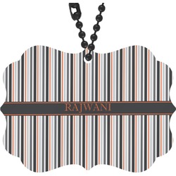 Gray Stripes Rear View Mirror Decor (Personalized)
