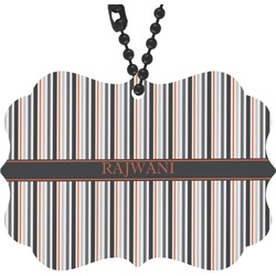 Gray Stripes Rear View Mirror Charm (Personalized)