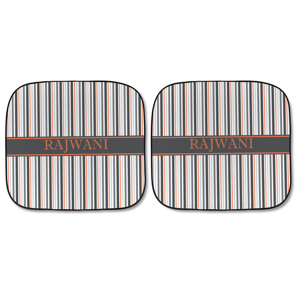 Gray Stripes Car Sun Shades - FRONT