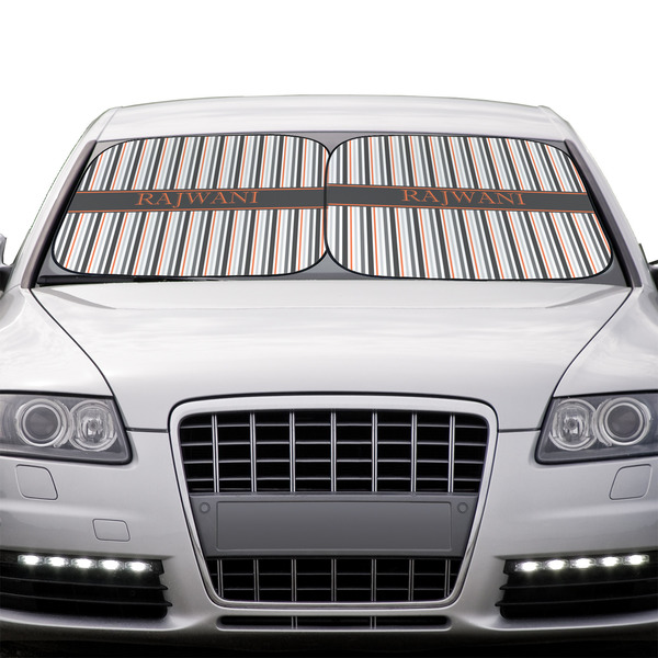 Gray Stripes Car Sun Shades - IN CONTEXT