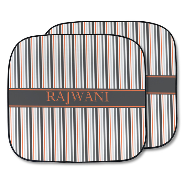 Custom Gray Stripes Car Sun Shade - Two Piece (Personalized)
