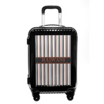 Gray Stripes Carry On Hard Shell Suitcase (Personalized)