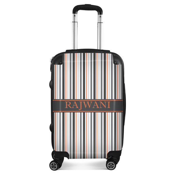 Custom Gray Stripes Suitcase (Personalized)
