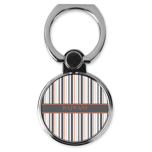 Custom Gray Stripes Cell Phone Ring Stand & Holder (Personalized)