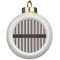 Gray Stripes Ceramic Ball Ornament (Personalized)
