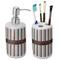 Gray Stripes Ceramic Bathroom Accessories Set (Personalized)