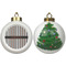 Gray Stripes Ceramic Christmas Ornament - X-Mas Tree (APPROVAL)
