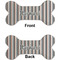 Gray Stripes Ceramic Flat Ornament - Bone Front & Back (APPROVAL)