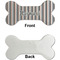Gray Stripes Ceramic Flat Ornament - Bone Front & Back Single Print (APPROVAL)