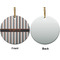 Gray Stripes Ceramic Flat Ornament - Circle Front & Back (APPROVAL)