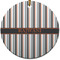 Gray Stripes Ceramic Flat Ornament - Circle (Front)