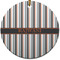 Gray Stripes Round Ceramic Ornament w/ Name or Text