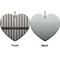 Gray Stripes Ceramic Flat Ornament - Heart Front & Back (APPROVAL)