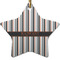 Gray Stripes Ceramic Flat Ornament - Star (Front)
