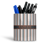 Gray Stripes Ceramic Pen Holder