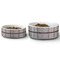 Gray Stripes Ceramic Dog Bowls - Size Comparison