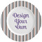 Gray Stripes Ceramic Dinner Plates (Set of 4) (Personalized)