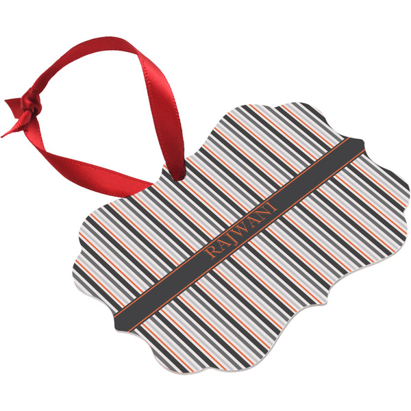 Gray Stripes Christmas Ornament