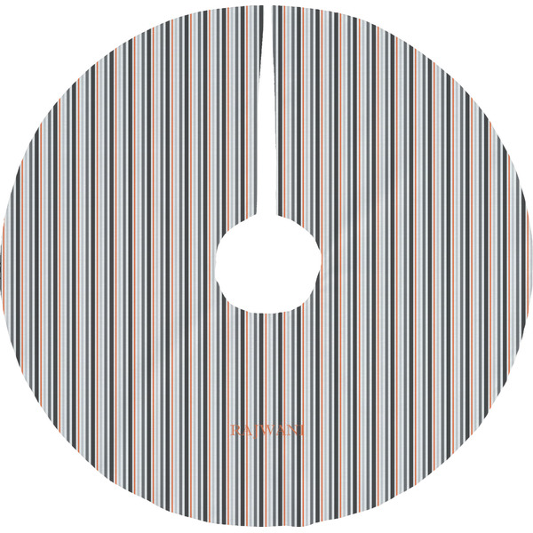 Custom Gray Stripes Tree Skirt (Personalized)