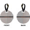 Gray Stripes Circle Luggage Tag (Front + Back)