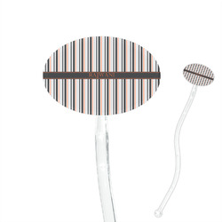 Gray Stripes 7" Oval Plastic Stir Sticks - Clear (Personalized)