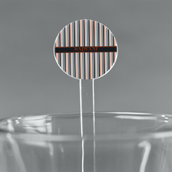 Gray Stripes 5.5" Round Plastic Stir Sticks - Clear (Personalized)
