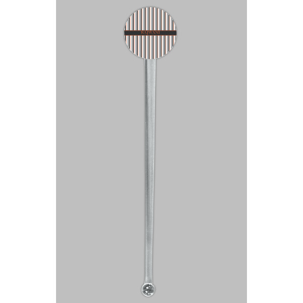 Gray Stripes Clear Plastic 7" Stir Stick - Round - Single Stick