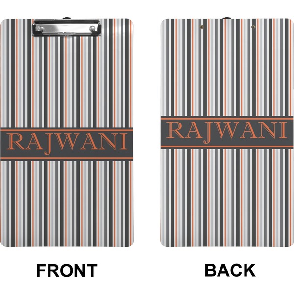 Gray Stripes Clipboard (Legal) (Front + Back)