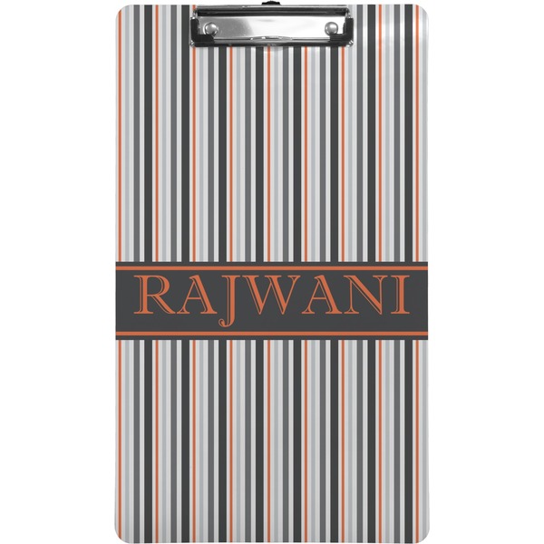Custom Gray Stripes Clipboard (Legal Size) (Personalized)