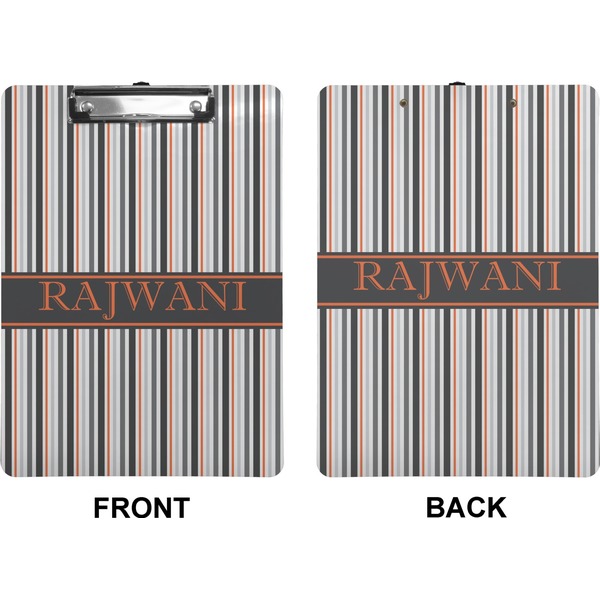Gray Stripes Clipboard (Letter) (Front + Back)