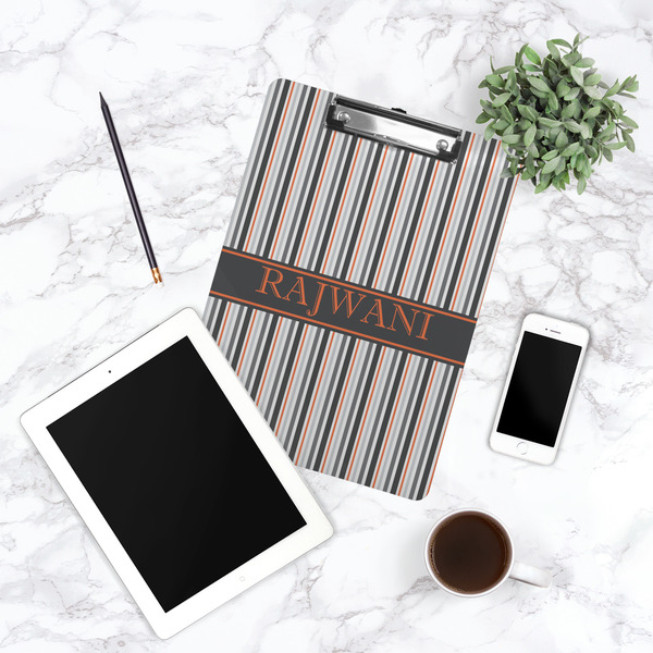 Gray Stripes Clipboard - Lifestyle Photo