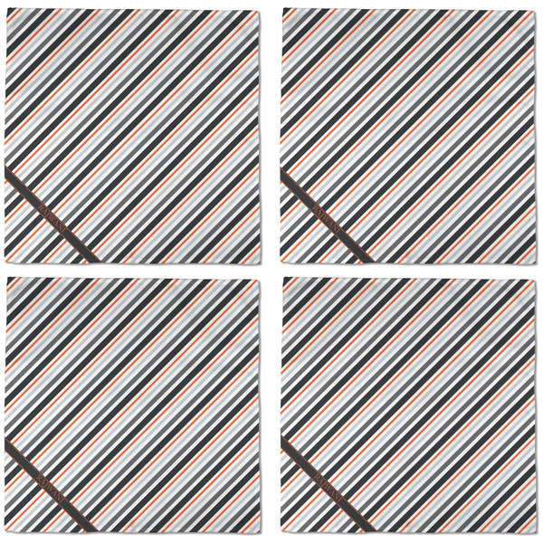 Gray Stripes Cloth Napkins - Personalized Dinner (APPROVAL) Set of 4