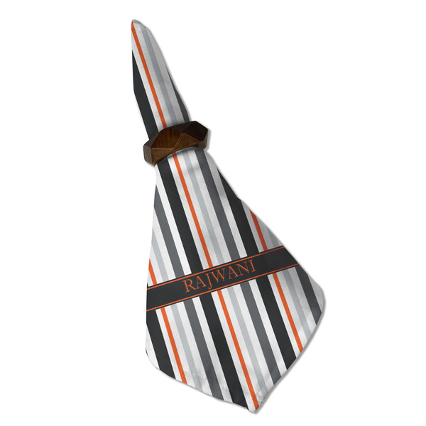 Gray Stripes Cloth Napkins - Personalized Dinner (Folded in Ring) (MAIN)