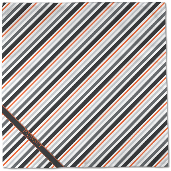 Gray Stripes Cloth Napkins - Personalized Dinner (Full Open)